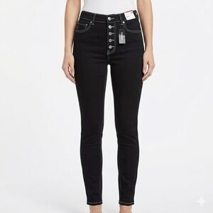 Express Black Contrast Stitching High Rise Legging Jeans 10R NWT